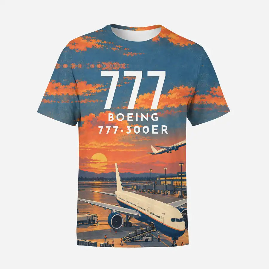 Boeing 777-300ER 3D All-Over Print Clothing - T-Shirt - 3D