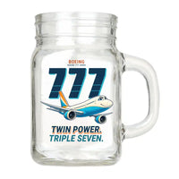 Thumbnail for Boeing 777-300ER - Cartoon - Cocktail Glass (Mason Jar)