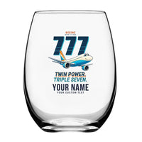 Thumbnail for Boeing 777-300ER - Cartoon + Name - Water & Drink Glass