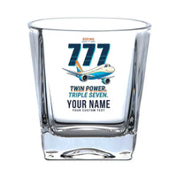 Thumbnail for Boeing 777-300ER - Cartoon + Name - Whiskey Glass