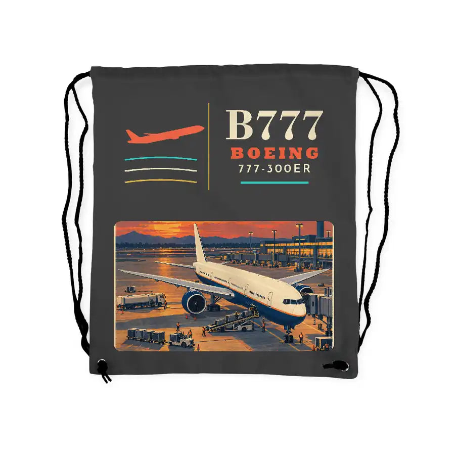 Boeing 777-300ER - Drawstring Bag - Classic - Gray