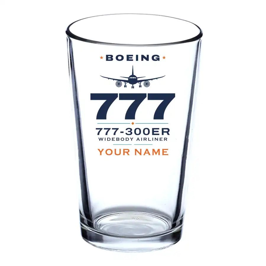Boeing 777-300ER - Heritage + Name - Beer & Water Glass