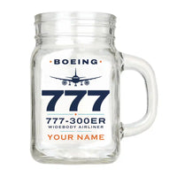 Thumbnail for Boeing 777-300ER - Heritage + Name - Cocktail Glass (Mason Jar)