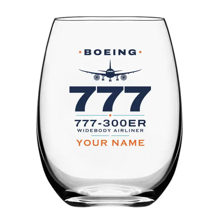 Boeing 777-300ER - Heritage + Name - Water & Drink Glass