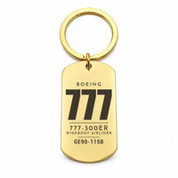Thumbnail for Boeing 777-300ER - Key Chain - Tag - Gold