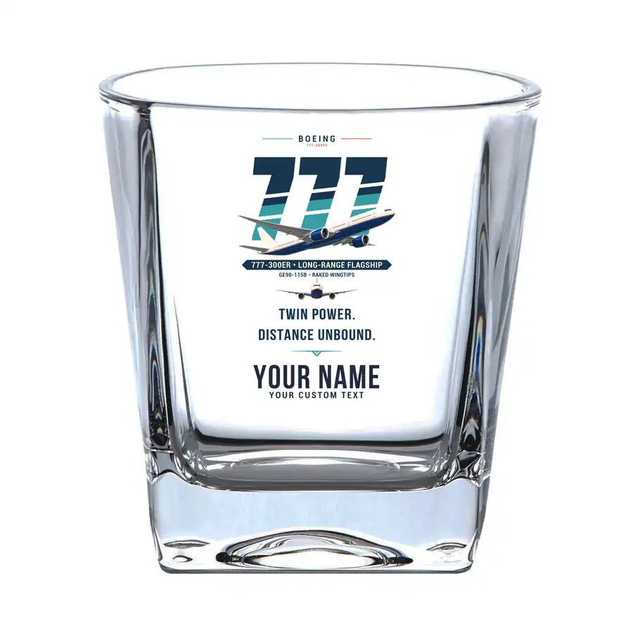 Boeing 777-300ER - Original + Name - Whiskey Glass