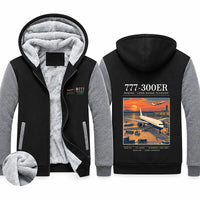 Thumbnail for Boeing 777-300ER Zipped Sweatshirts - Poster - Black & Gray