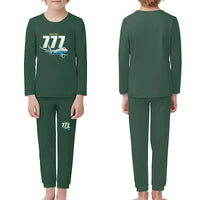 Thumbnail for Boeing 777-9 - Children Pajamas - Cartoon Chest - Dark Green