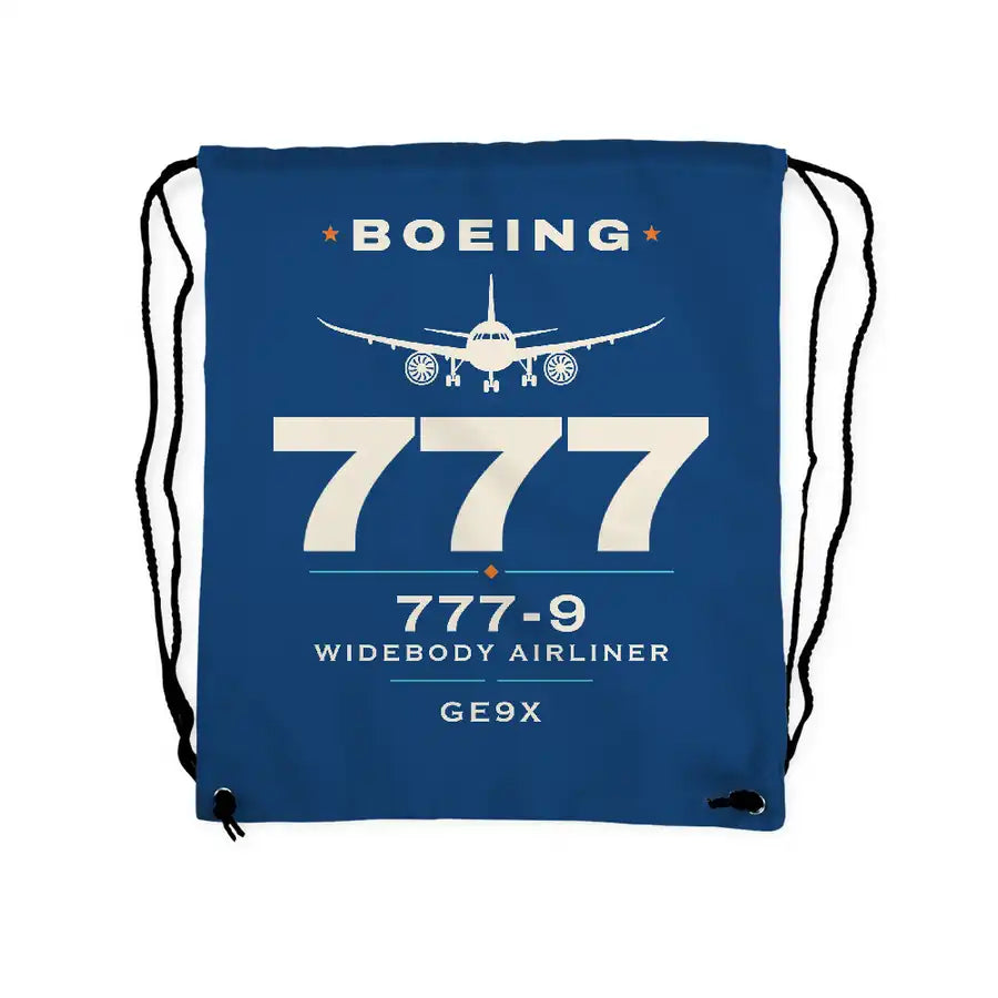 Boeing 777-9 - Drawstring Bag - Heritage - Blue