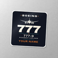 Thumbnail for Boeing 777-9 - Heritage + Name - Square Sticker - Close-up