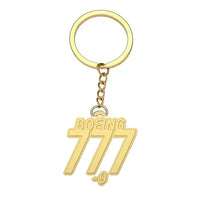 Thumbnail for Boeing 777-9 - Hollow Key Chain - Tag - Gold