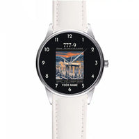 Thumbnail for Boeing 777-9 - Poster + Name - Leather Strap - White Leather Strap