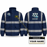 Thumbnail for Boeing 777-9 Reflective Winter Jackets - Cartoon + Name - Navy Blue