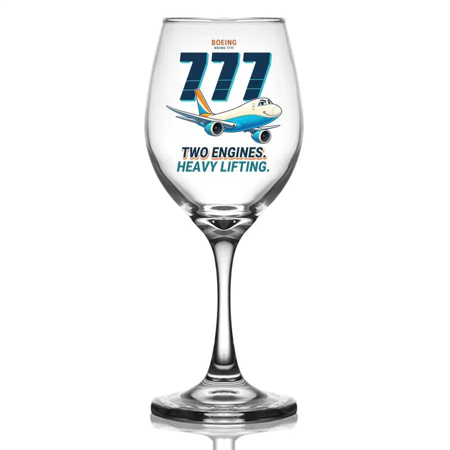 Boeing 777F - Cartoon - Wine Glass