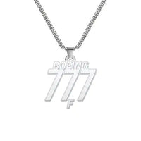 Thumbnail for Boeing 777F - Hollow Necklace - Tag - Silver