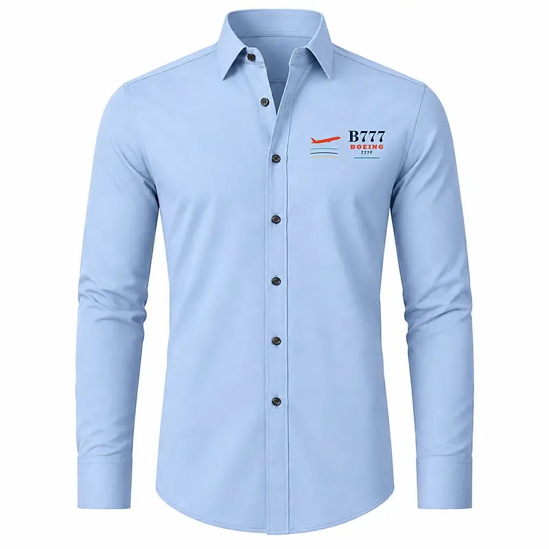 Boeing 777F - Long Sleeve Shirt - Poster - Light Blue