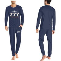 Thumbnail for Boeing 777F - Men Pajamas - Heritage Chest + Name - Navy Blue
