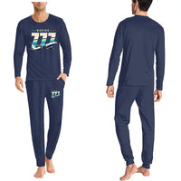 Thumbnail for Boeing 777F - Men Pajamas - Original Chest - Navy Blue