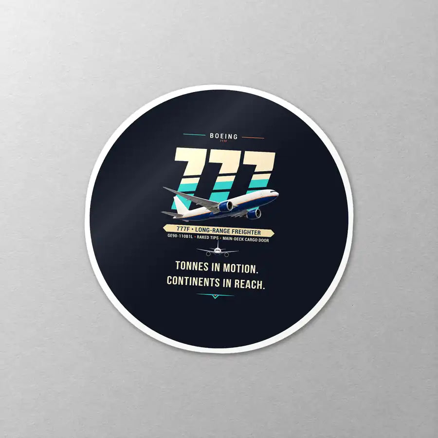 Boeing 777F - Original - Circle Sticker - Close-up