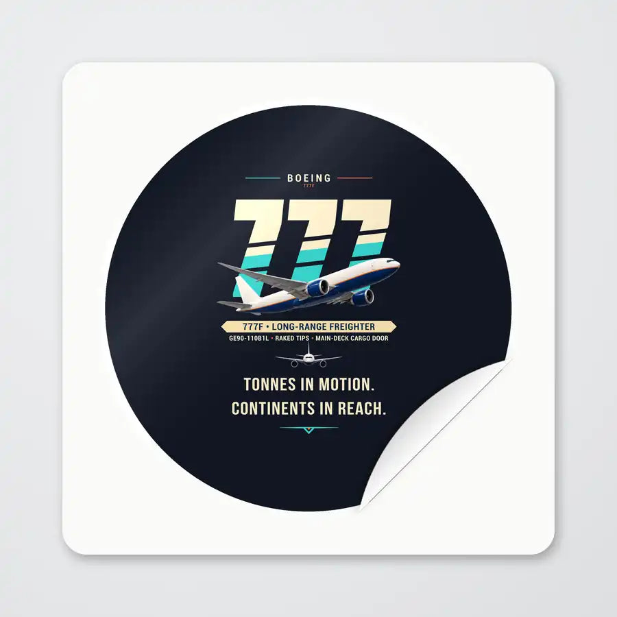 Boeing 777F - Original - Circle Sticker - Peel