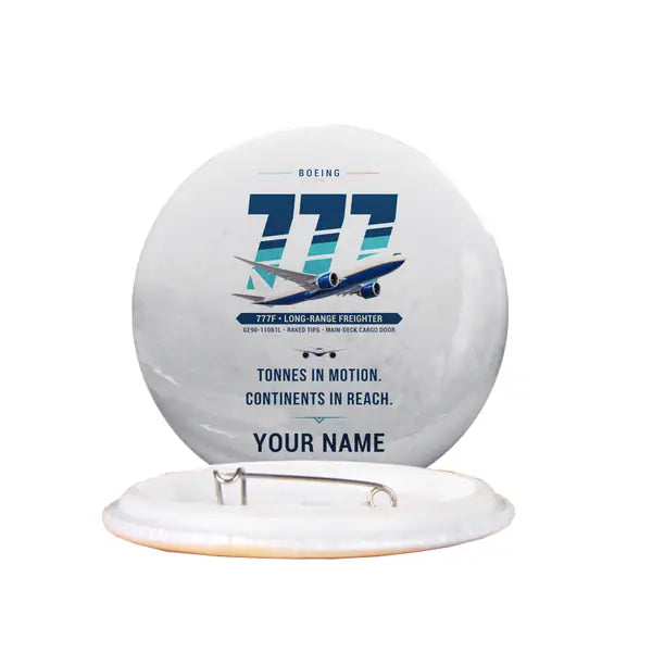 Boeing 777F - Original + Name - Pin - White