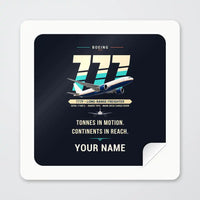 Thumbnail for Boeing 777F - Original + Name - Square Sticker - Peel