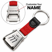 Thumbnail for Boeing 777F - Seat Belt Key Chain - Heritage + Name - Red