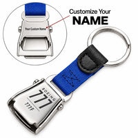 Thumbnail for Boeing 777F - Seat Belt Key Chain - Tag + Name - Blue