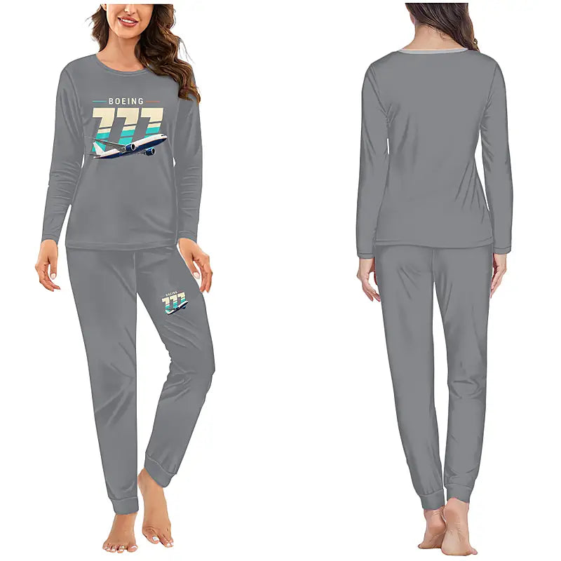 Boeing 777F - Women Pajamas - Original Chest - Gray
