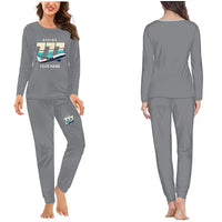 Thumbnail for Boeing 777F - Women Pajamas - Original Chest + Name - Gray