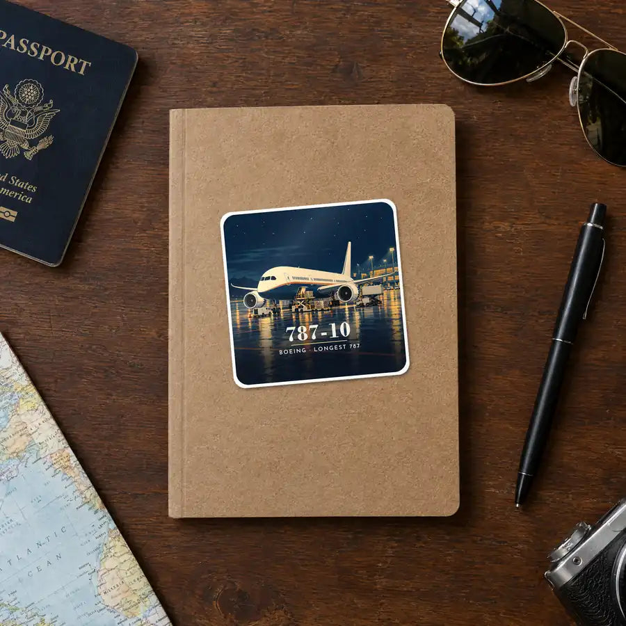 Boeing 787-10 Dreamliner - 3D - Square Sticker - Notebook
