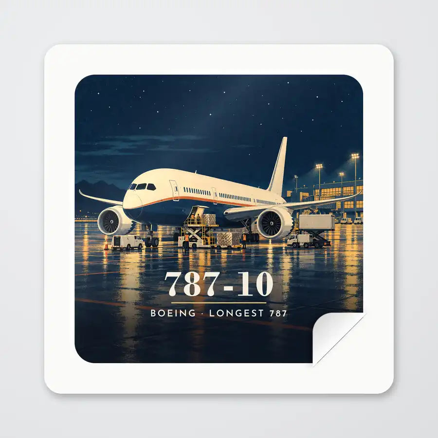 Boeing 787-10 Dreamliner - 3D - Square Sticker - Peel