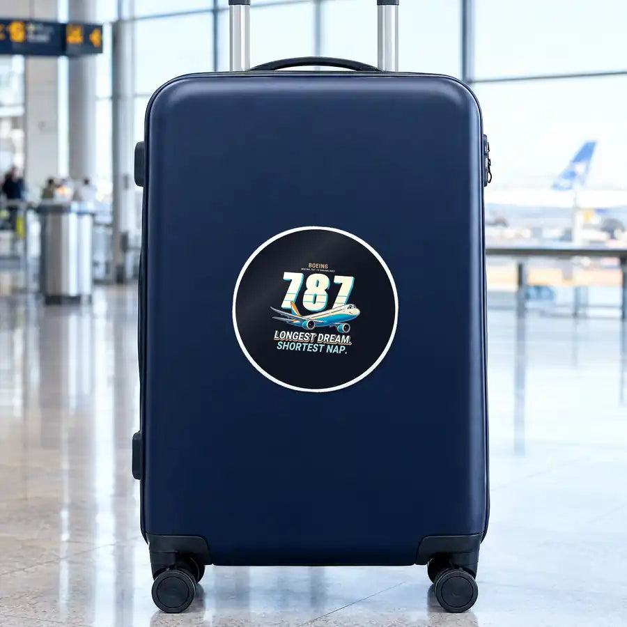 Boeing 787-10 Dreamliner - Cartoon - Circle Sticker - Suitcase