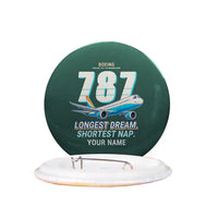 Thumbnail for Boeing 787-10 Dreamliner - Cartoon + Name - Pin - Dark Green