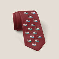 Thumbnail for Boeing 787-10 Dreamliner - Cartoon Pattern - Tie - Dark Red