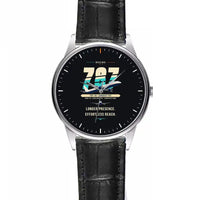 Thumbnail for Boeing 787-10 Dreamliner - Original - Leather Strap - Striped Black Leather Strap