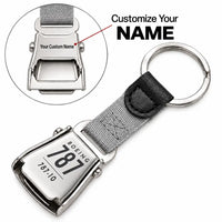 Thumbnail for Boeing 787-10 Dreamliner - Seat Belt Key Chain - Tag + Name - Gray