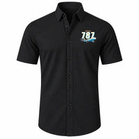Thumbnail for Boeing 787-10 Dreamliner - Short Sleeve Shirt - Cartoon - Black