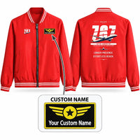 Thumbnail for Boeing 787-10 Dreamliner Stylish Jackets - Baseball Collar - Original + Name - Red