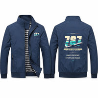 Thumbnail for Boeing 787-10 Dreamliner Stylish Jackets - Stand Collar - Original - Navy Blue