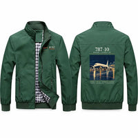 Thumbnail for Boeing 787-10 Dreamliner Stylish Jackets - Stand Collar - Poster - Green