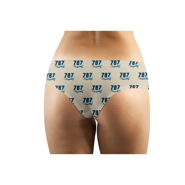 Boeing 787-10 Dreamliner - Women Panties - Cartoon Pattern - Beige - Back