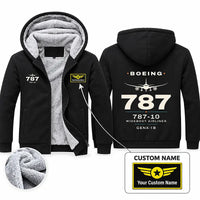 Thumbnail for Boeing 787-10 Dreamliner Zipped Sweatshirts - Heritage + Name - Black