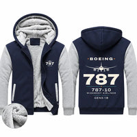 Thumbnail for Boeing 787-10 Dreamliner Zipped Sweatshirts - Heritage - Navy & Gray