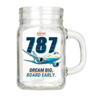 Thumbnail for Boeing 787-8 Dreamliner - Cartoon - Cocktail Glass (Mason Jar)