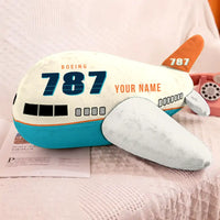 Thumbnail for Boeing 787-8 Dreamliner - Cartoon + Name - Airplane Pillow