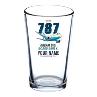 Thumbnail for Boeing 787-8 Dreamliner - Cartoon + Name - Beer & Water Glass