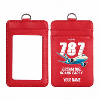 Thumbnail for Boeing 787-8 Dreamliner - Cartoon - ID Card Holder - Red + Name