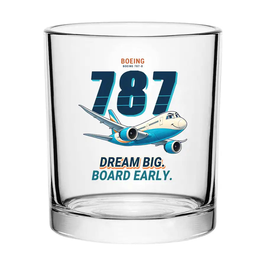 Boeing 787-8 Dreamliner - Cartoon - Special Whiskey Glass
