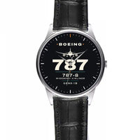 Thumbnail for Boeing 787-8 Dreamliner - Heritage - Leather Strap - Striped Black Leather Strap